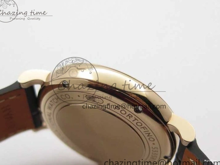 MIROTIME 1228 Durable Portofino 37mm RG V7F 1:1 Best Edition Gray Dial Diamonds Bezel on Black Leather Strap A 7089